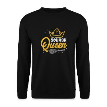 Squash Spieler Badminton Sport Geschenk - Unisex Pullover - Schwarz - Vorne - Alina (178cm) & Michal (187cm)