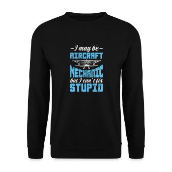 Mécanicien d’avion Avion d’aviation Cadeau - Sweat-shirt Unisexe - noir - Devant - Alina (178cm) & Michal (187cm)