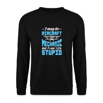 Mécanicien d’aéronefs - Sweat-shirt Unisexe - noir - Devant - Alina (178cm) & Michal (187cm)