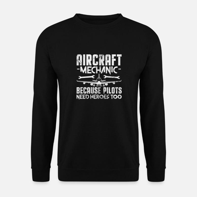 Flugzeugmechaniker Luftfahrt Flugzeug Geschenk - Unisex Pullover - Schwarz
