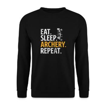 Archery Archer Archer Arrow Gift - Unisex Sweatshirt - black - Front - Alina (178cm) & Michal (187cm)