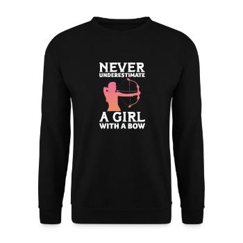 Bogenschiessen - Unisex Pullover - Schwarz - Vorne - Alina (178cm) & Michal (187cm)