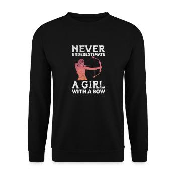 Archery Archer Archer Arrow Gift - Unisex Sweatshirt - black - Front - Alina (178cm) & Michal (187cm)