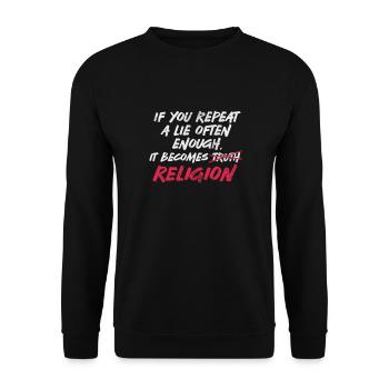 Atheist Atheism Anti Religion God Gift - Unisex Sweatshirt - black - Front - Alina (178cm) & Michal (187cm)
