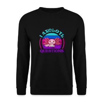 Axolotl Aquatic Animal Water Gift - Unisex Sweatshirt - black - Front - Alina (178cm) & Michal (187cm)