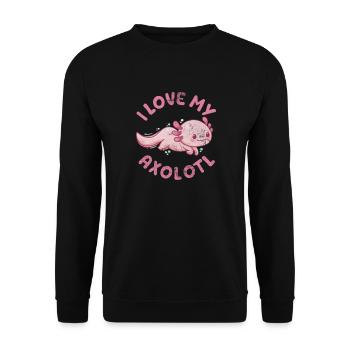Axolotl Aquatic Animal Water Gift - Unisex Sweatshirt - black - Front - Alina (178cm) & Michal (187cm)