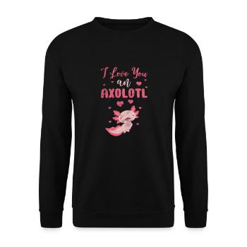 Axolotl Aquatic Animal Water Gift - Unisex Sweatshirt - black - Front - Alina (178cm) & Michal (187cm)
