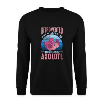 Axolotl Aquatic Animal Water Gift - Unisex Sweatshirt - black - Front - Alina (178cm) & Michal (187cm)