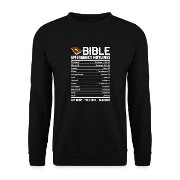 Bible Bible Verse Christian Proverbs Jesus Gift - Unisex Sweatshirt - black - Front - Alina (178cm) & Michal (187cm)