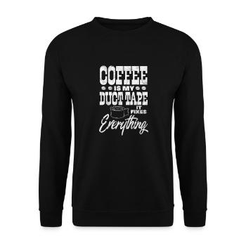 Kaffee Koffein Espresso Barista Geschenk - Unisex Pullover - Schwarz - Vorne - Alina (178cm) & Michal (187cm)