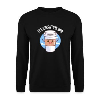 Kaffee Koffein Espresso Barista Geschenk - Unisex Pullover - Schwarz - Vorne - Alina (178cm) & Michal (187cm)