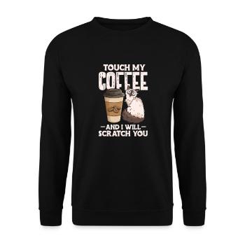 Kaffee Koffein Espresso Barista Geschenk - Unisex Pullover - Schwarz - Vorne - Alina (178cm) & Michal (187cm)