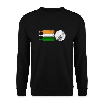 Cricket Indien Sport Cricketschläger Team Geschenk - Unisex Pullover - Schwarz - Vorne - Alina (178cm) & Michal (187cm)