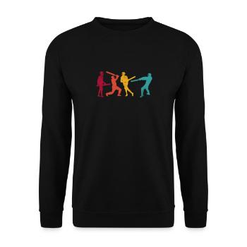 Cricket Sports Cricket Bat Team Gift - Unisex Sweatshirt - black - Front - Alina (178cm) & Michal (187cm)