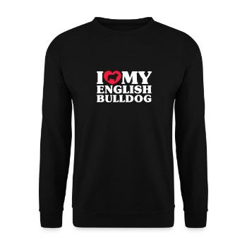 Bouledogue anglais Cadeau de chien bouledogue anglais - Sweat-shirt Unisexe - noir - Devant - Alina (178cm) & Michal (187cm)