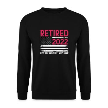 Retirement USA Pension Retiree Pension Gift - Unisex Sweatshirt - black - Front - Alina (178cm) & Michal (187cm)
