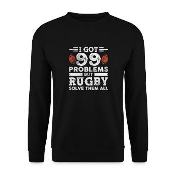 Rugby Club Rugbyteam Football Sport Cadeau - Sweat-shirt Unisexe - noir - Devant - Alina (178cm) & Michal (187cm)