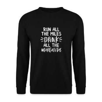 Running Runner Jogging Jogging Runner Cadeau - Sweat-shirt Unisexe - noir - Devant - Alina (178cm) & Michal (187cm)