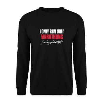 Running Runner Jogging Jogging Runner Cadeau - Sweat-shirt Unisexe - noir - Devant - Alina (178cm) & Michal (187cm)