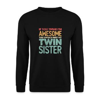 Soeur Frère Frères et sœurs Cadeau de famille - Sweat-shirt Unisexe - noir - Devant - Alina (178cm) & Michal (187cm)