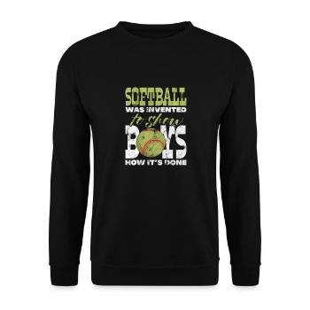 Softball - Unisex Pullover - Schwarz - Vorne - Alina (178cm) & Michal (187cm)
