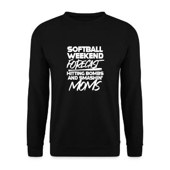 Joueur de softball Baseball Sport Pitcher Cadeau - Sweat-shirt Unisexe - noir - Devant - Alina (178cm) & Michal (187cm)