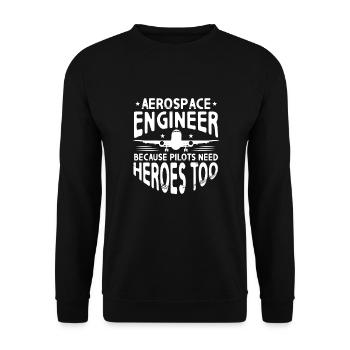 Space Engineer Aeronautical Engineer - Unisex Sweatshirt - black - Front - Alina (178cm) & Michal (187cm)