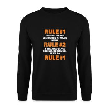 Space Engineer Aeronautical Engineer Gift - Unisex Sweatshirt - black - Front - Alina (178cm) & Michal (187cm)