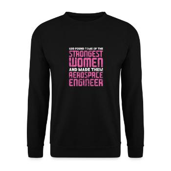 Space Engineer Aeronautical Engineer Gift - Unisex Sweatshirt - black - Front - Alina (178cm) & Michal (187cm)