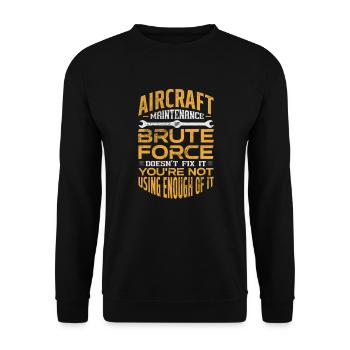 Mécanicien d’avion Aviation Cadeau d’avion - Sweat-shirt Unisexe - noir - Devant - Alina (178cm) & Michal (187cm)