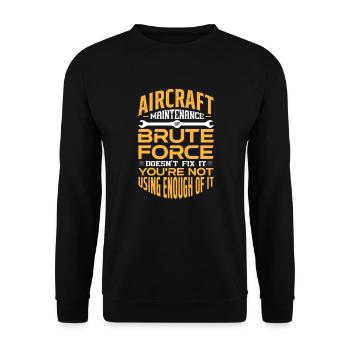 Mécanicien d’aéronefs - Sweat-shirt Unisexe - noir - Devant - Alina (178cm) & Michal (187cm)