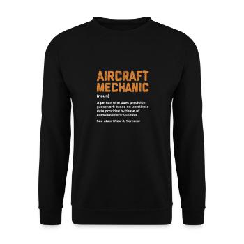 Mécanicien d’avion Aviation Cadeau d’avion - Sweat-shirt Unisexe - noir - Devant - Alina (178cm) & Michal (187cm)