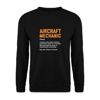 Mécanicien d’aéronefs - Sweat-shirt Unisexe - noir - Devant - Alina (178cm) & Michal (187cm)