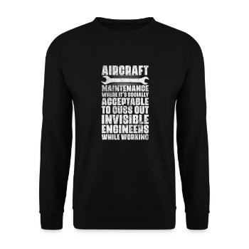 Mécanicien d’avion Aviation Cadeau d’avion - Sweat-shirt Unisexe - noir - Devant - Alina (178cm) & Michal (187cm)