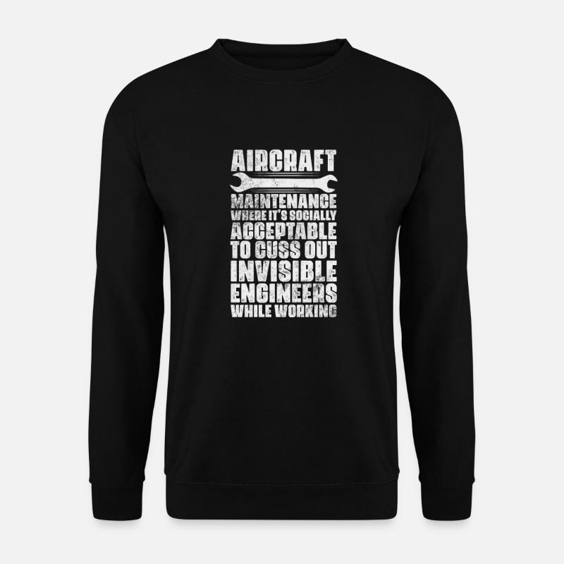 Aircraft Mechanic Aviation Airplane Gift - Unisex Sweatshirt - black
