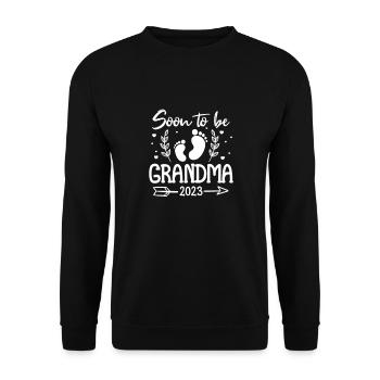 Grossesse Grand-mère Enceinte Naissance Bébé Cadeau - Sweat-shirt Unisexe - noir - Devant - Alina (178cm) & Michal (187cm)