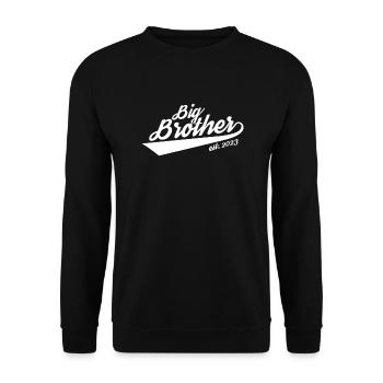 Schwangerschaft Grosser Bruder Schwanger Geschenk - Unisex Pullover - Schwarz - Vorne - Alina (178cm) & Michal (187cm)