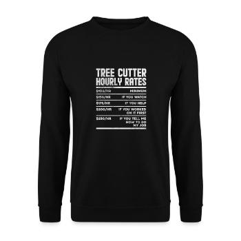 Arboriculteur grimpeur Arboriculteur Cadeau - Sweat-shirt Unisexe - noir - Devant - Alina (178cm) & Michal (187cm)