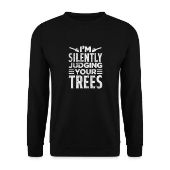 Arboriculteur grimpeur Arboriculteur Cadeau - Sweat-shirt Unisexe - noir - Devant - Alina (178cm) & Michal (187cm)