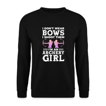 Bogenschiessen - Unisex Pullover - Schwarz - Vorne - Alina (178cm) & Michal (187cm)