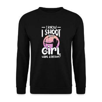 Archery - Unisex Sweatshirt - black - Front - Alina (178cm) & Michal (187cm)