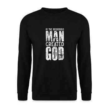 Atheist Atheism Anti Religion God Gift - Unisex Sweatshirt - black - Front - Alina (178cm) & Michal (187cm)