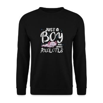 Axolotl Aquatic Animal Water Gift - Unisex Sweatshirt - black - Front - Alina (178cm) & Michal (187cm)