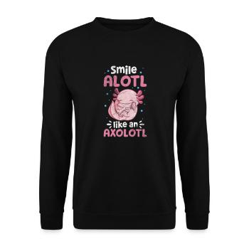 Axolotl Aquatic Animal Water Gift - Unisex Sweatshirt - black - Front - Alina (178cm) & Michal (187cm)