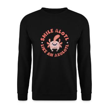 Axolotl Aquatic Animal Water Gift - Unisex Sweatshirt - black - Front - Alina (178cm) & Michal (187cm)