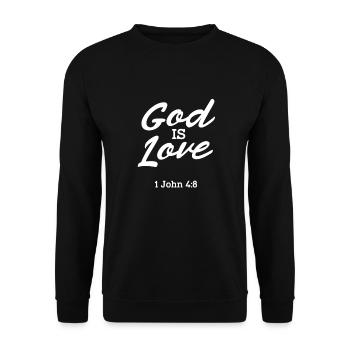 Bibel Bibelvers Christliche Sprüche Jesus Geschenk - Unisex Pullover - Schwarz - Vorne - Alina (178cm) & Michal (187cm)