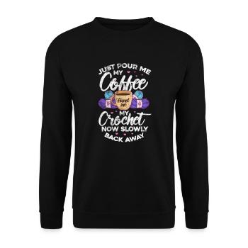 Coudre du café - Sweat-shirt Unisexe - noir - Devant - Alina (178cm) & Michal (187cm)