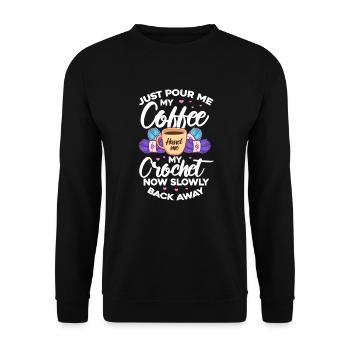 Café Cousue Caféine Couturière Espresso Cadeau - Sweat-shirt Unisexe - noir - Devant - Alina (178cm) & Michal (187cm)