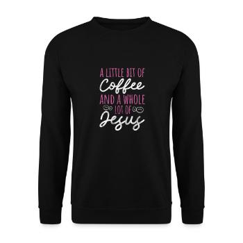 Kaffee Jesus - Unisex Pullover - Schwarz - Vorne - Alina (178cm) & Michal (187cm)