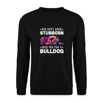 Bouledogue anglais Cadeau de chien bouledogue anglais - Sweat-shirt Unisexe - noir - Devant - Alina (178cm) & Michal (187cm)
